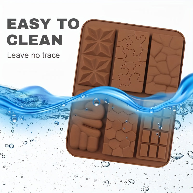 1pc 6-in-1 Silicone Chocolate Mold with Intricate Designs - Grade, Heat-Resistant, Foldable & Easy to Clean, Perfect for Baking, Cakes, Cookies, Jellies, And More - Ideal For Christmas, Thanksgiving, Easter, Birthday Celebrations, Cake Decorating