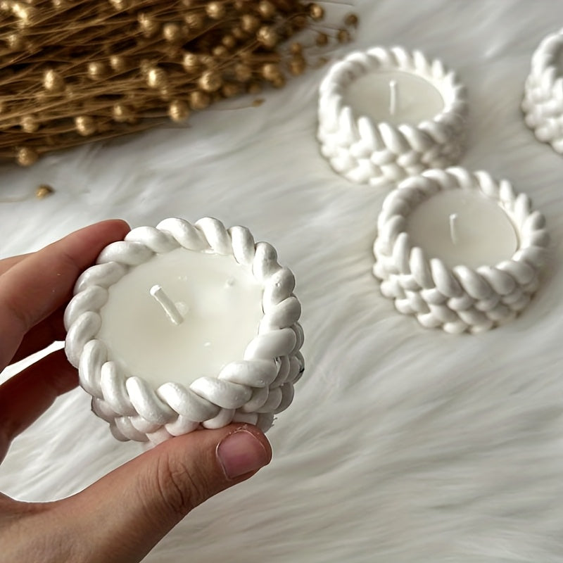 Silicone Resin Casting Molds, Round Cylinder Rope Design, DIY Crafts Candle Container, Plaster Resin Jewelry Holder, Handmade Storage Box Mold for Home Decor