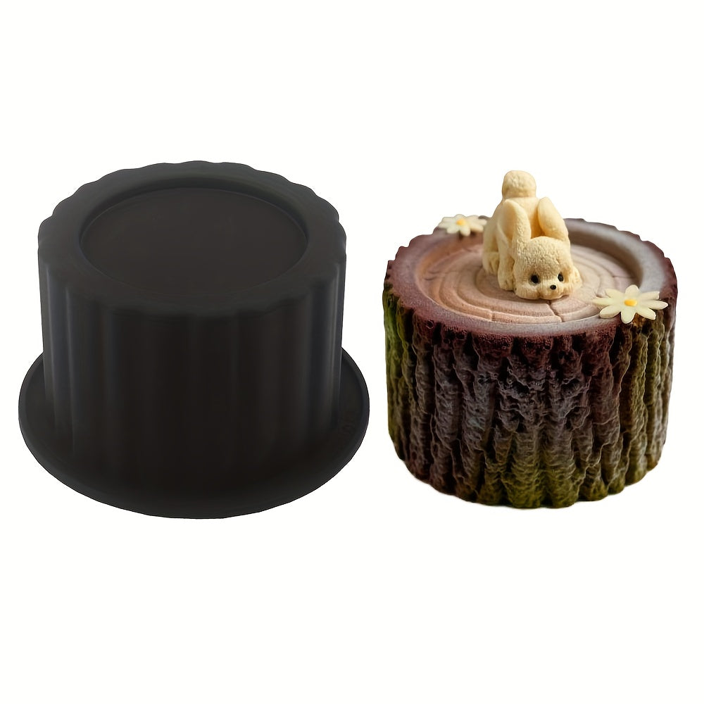 Creative Silicone Mousse Mold Shaped Like a Tree Stump - Easy to Release And Clean, Essential for Baking And Crafts, Suitable for Various Ingredients, Desserts, And Handmade Soaps