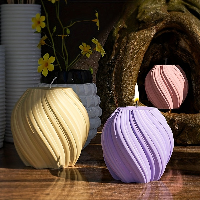 3D Rotating Column Candle Silicone Mold