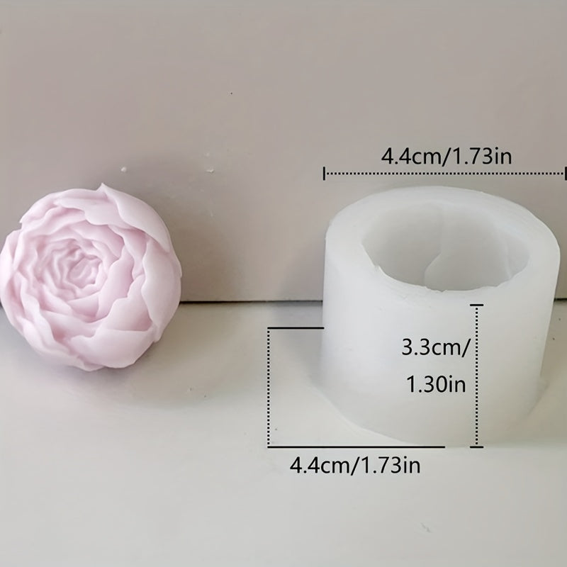 1pc Silicone Rose Mold for DIY Crafts, Round Storage Box, Cosmetic Jewelry Box, Gypsum Ornaments, Durable Silicone Material