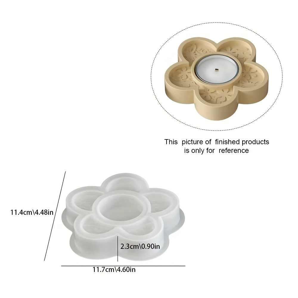 Reusable Silicone Candle Holder Mold - Heart/Flower/Butterfly Design, Durable & Easy-to-Clean, Perfect for Plaster/Resin/Concrete Casting, Tealight Holder Craft