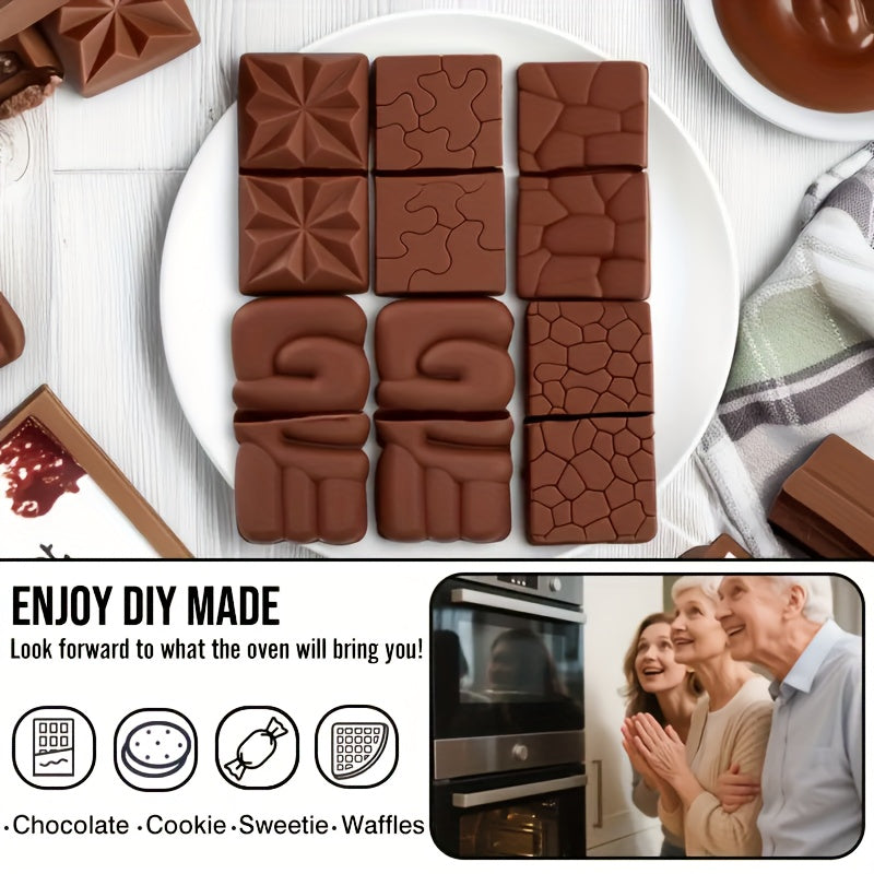1pc 6-in-1 Silicone Chocolate Mold with Intricate Designs - Grade, Heat-Resistant, Foldable & Easy to Clean, Perfect for Baking, Cakes, Cookies, Jellies, And More - Ideal For Christmas, Thanksgiving, Easter, Birthday Celebrations, Cake Decorating