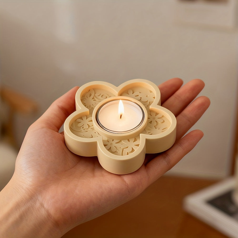 Reusable Silicone Candle Holder Mold - Heart/Flower/Butterfly Design, Durable & Easy-to-Clean, Perfect for Plaster/Resin/Concrete Casting, Tealight Holder Craft