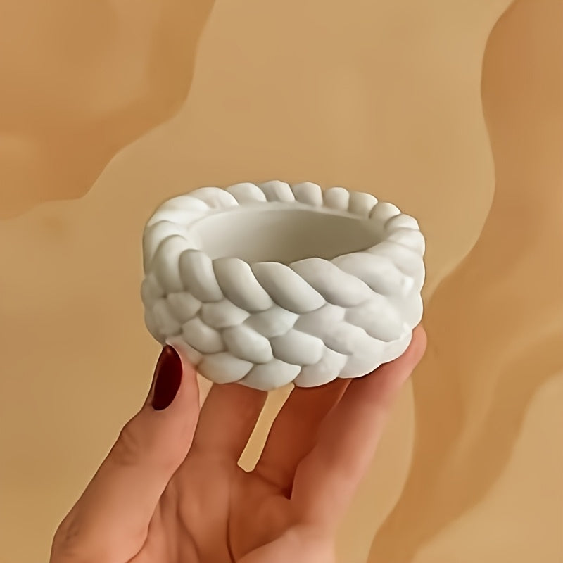 Silicone Resin Casting Molds, Round Cylinder Rope Design, DIY Crafts Candle Container, Plaster Resin Jewelry Holder, Handmade Storage Box Mold for Home Decor