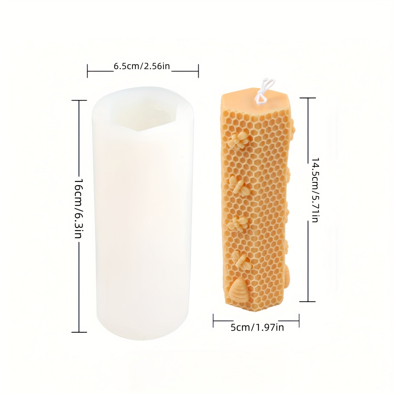 Silicone Mold in The Shape of a Beehive with Floral Reliefs