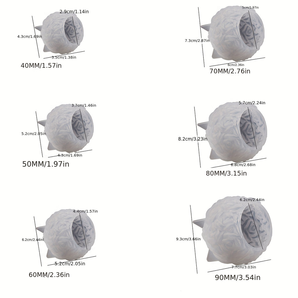1pc Multi-Size 3D Rose Ball Silicone Mold | Floral Cluster Rose Sphere Craft Resin Molds for Home Decor and Crafts