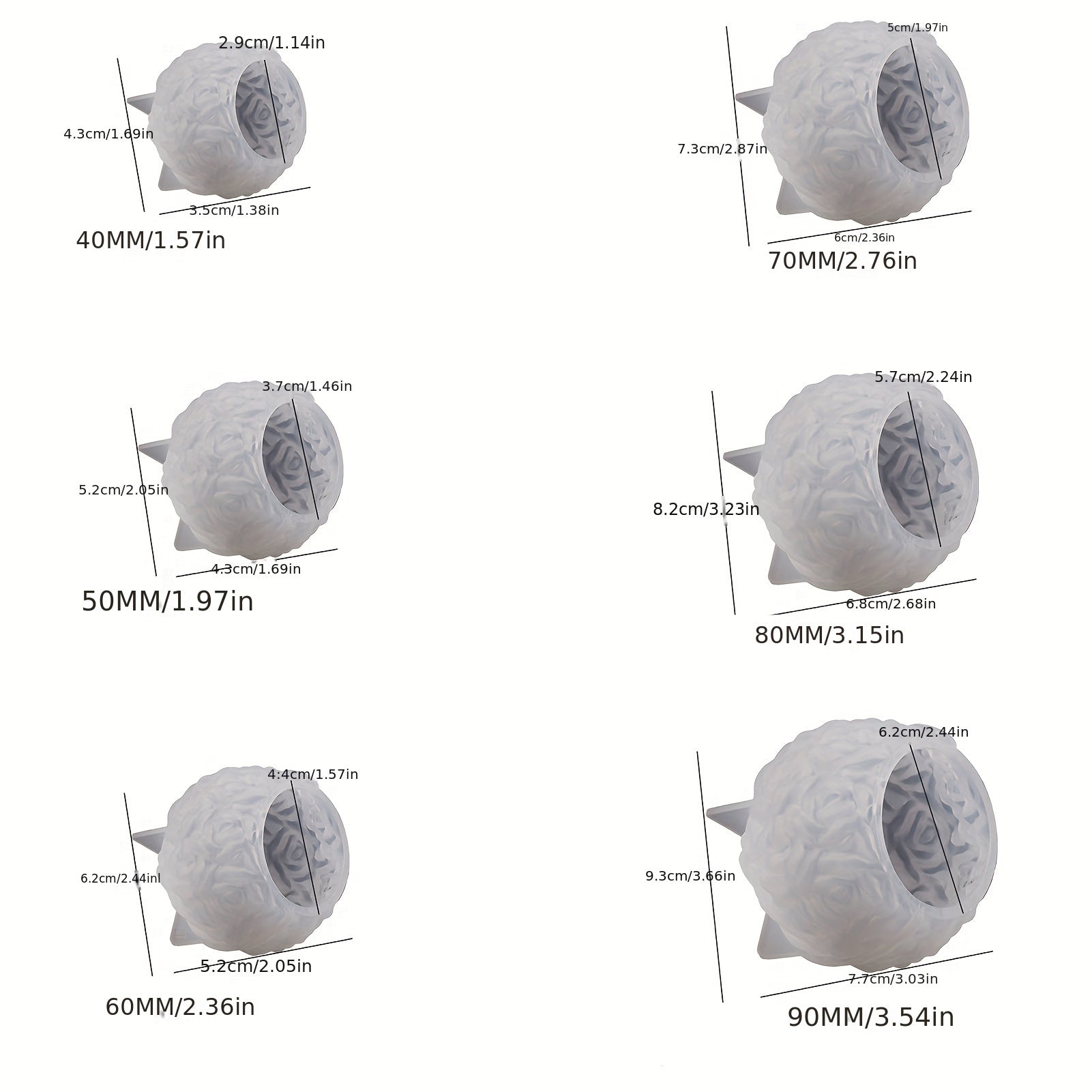 1pc Multi-Size 3D Rose Ball Silicone Mold | Floral Cluster Rose Sphere Craft Resin Molds for Home Decor and Crafts