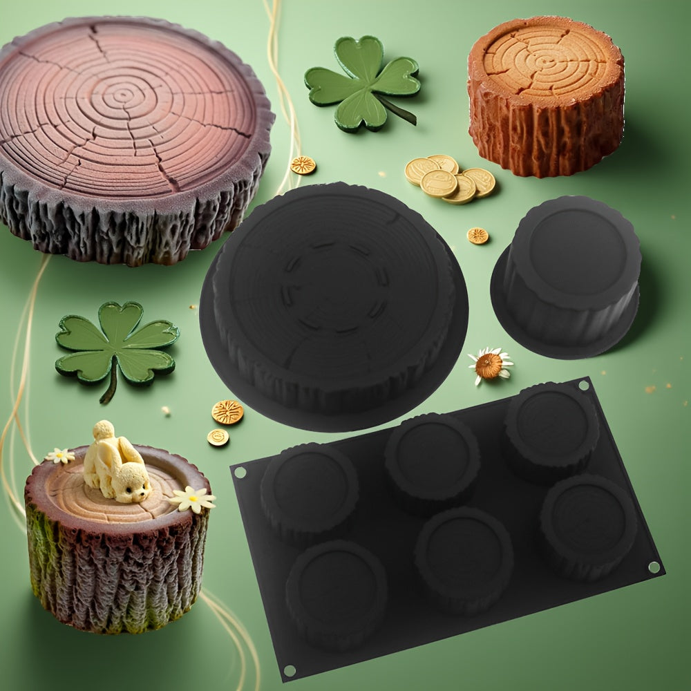 Creative Silicone Mousse Mold Shaped Like a Tree Stump - Easy to Release And Clean, Essential for Baking And Crafts, Suitable for Various Ingredients, Desserts, And Handmade Soaps
