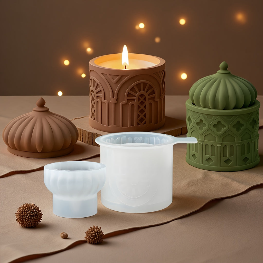 Silicone Mold for Candle Cups, Middle Eastern Incense Holder Jar Epoxy Resin Mold, Home Desktop Storage Decorative Drip Resin Mold