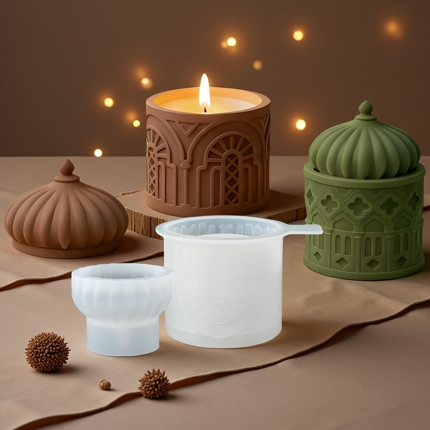 Silicone Mold for Candle Cups, Middle Eastern Incense Holder Jar Epoxy Resin Mold, Home Desktop Storage Decorative Drip Resin Mold