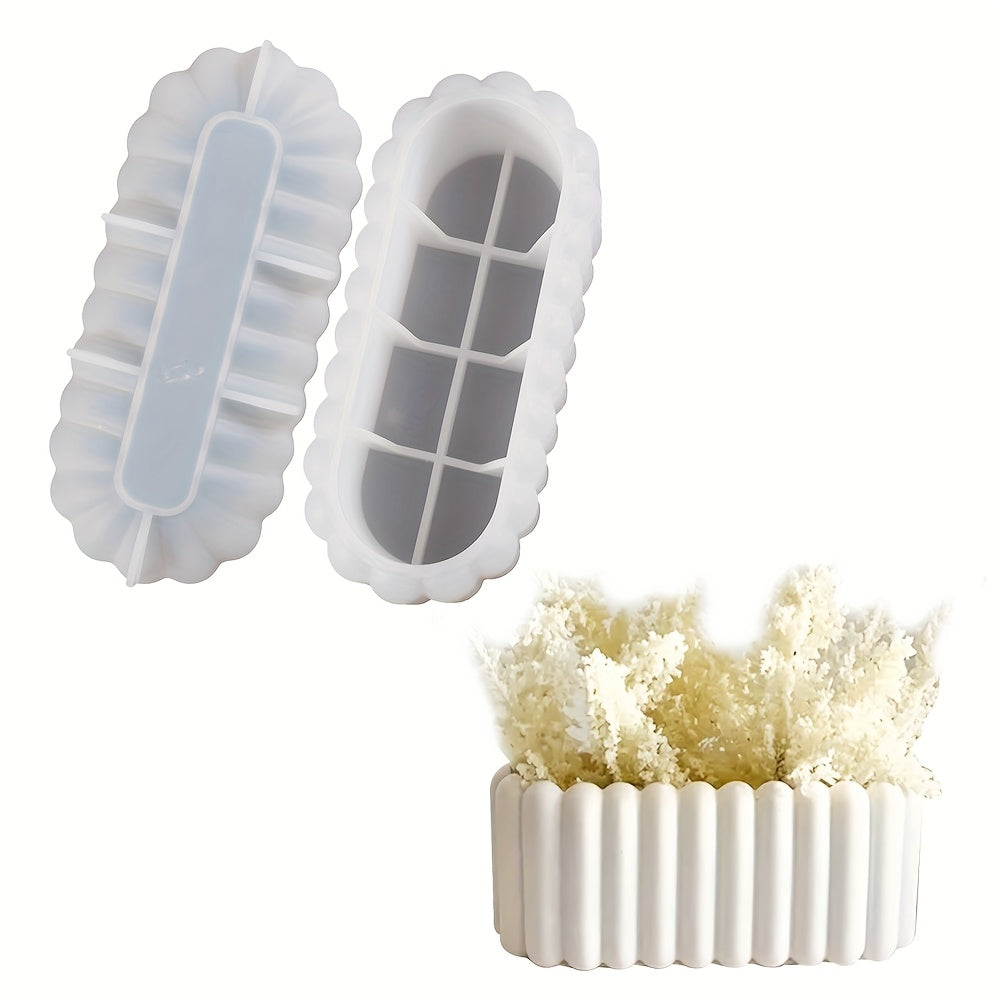 Set of 3 Oval Silicone Molds with Lids, Designed for Making Candle Jars Using Resin, Plaster, Or Concrete. Ideal for Projects And Home Decor