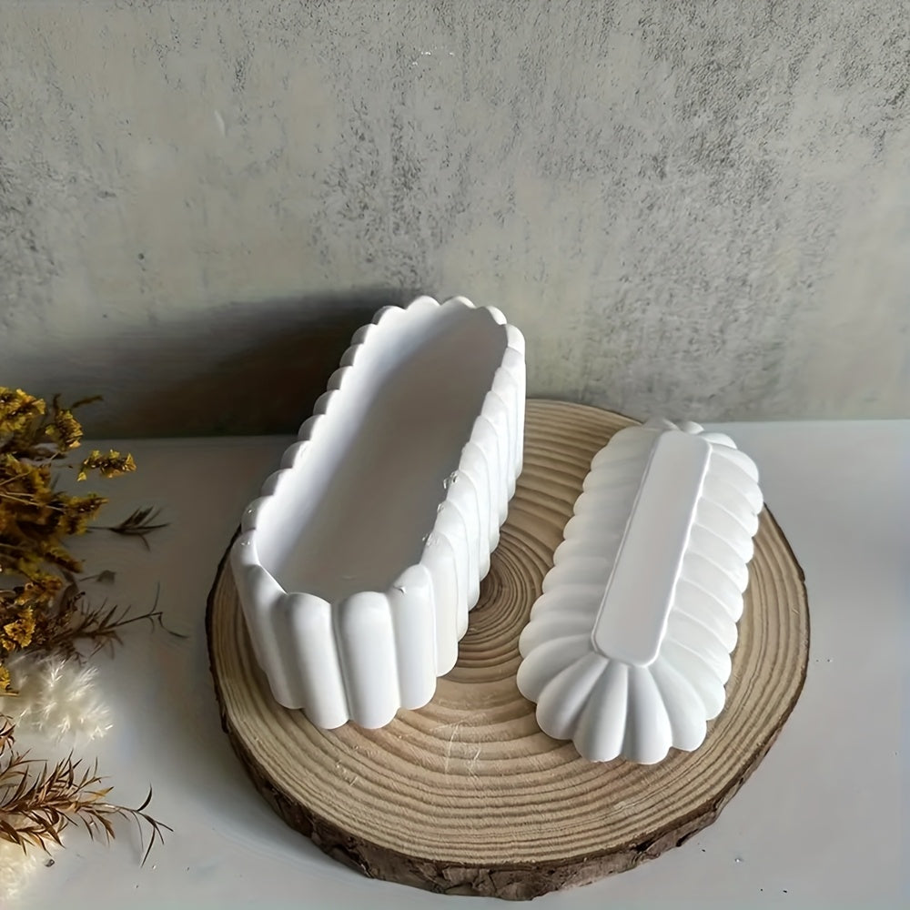 Set of 3 Oval Silicone Molds with Lids, Designed for Making Candle Jars Using Resin, Plaster, Or Concrete. Ideal for Projects And Home Decor