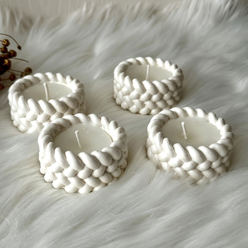 Silicone Resin Casting Molds, Round Cylinder Rope Design, DIY Crafts Candle Container, Plaster Resin Jewelry Holder, Handmade Storage Box Mold for Home Decor
