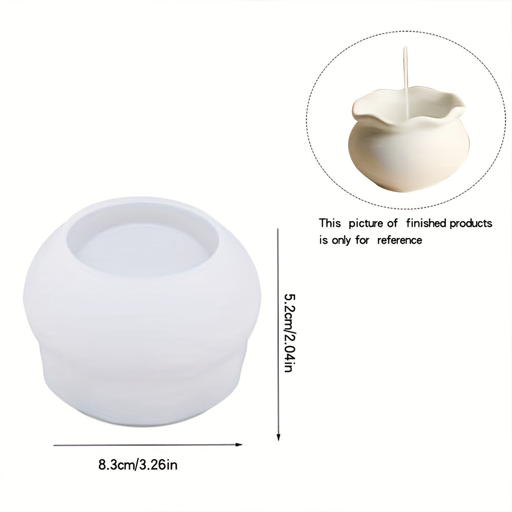 Fishbowl Shaped Candle Jar Silicone Mold, Silicone Candle Holder Mold for Plaster Concrete Cement Resin Casting