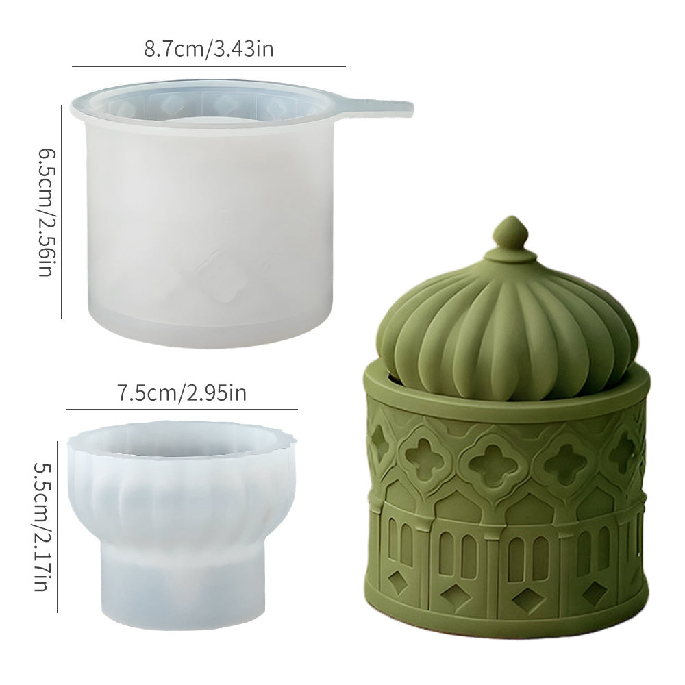 Silicone Mold for Candle Cups, Middle Eastern Incense Holder Jar Epoxy Resin Mold, Home Desktop Storage Decorative Drip Resin Mold