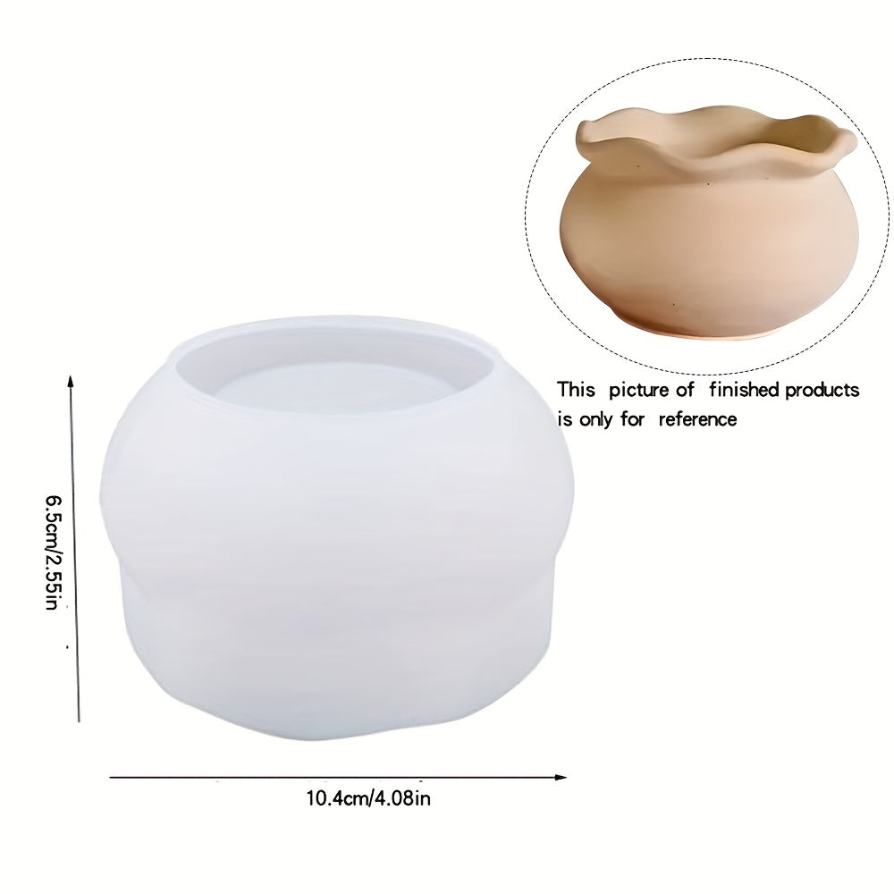 Fishbowl Shaped Candle Jar Silicone Mold, Silicone Candle Holder Mold for Plaster Concrete Cement Resin Casting