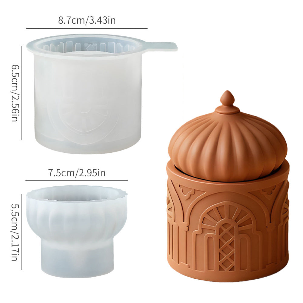 Silicone Mold for Candle Cups, Middle Eastern Incense Holder Jar Epoxy Resin Mold, Home Desktop Storage Decorative Drip Resin Mold