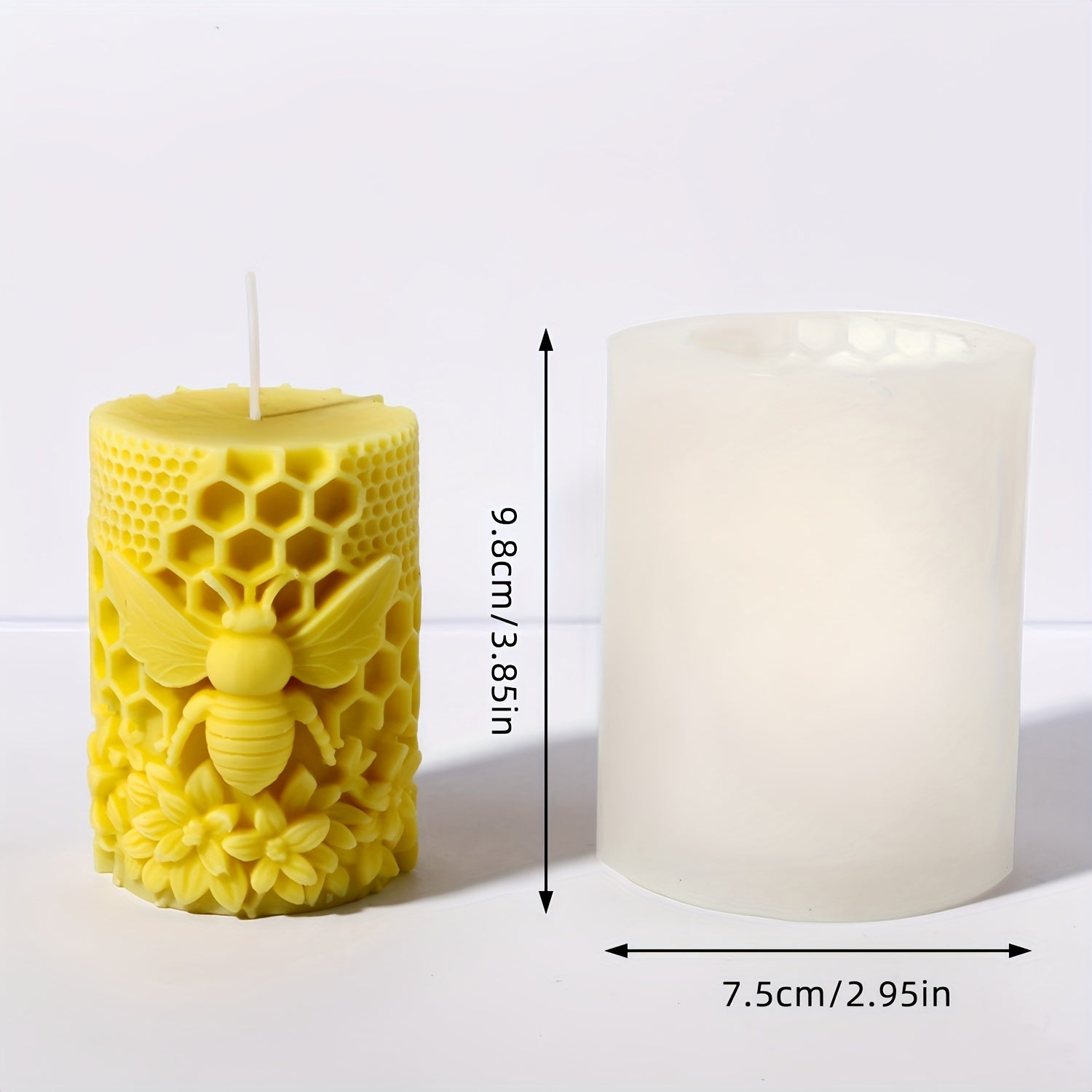 Silicone Mold in The Shape of a Beehive with Floral Reliefs