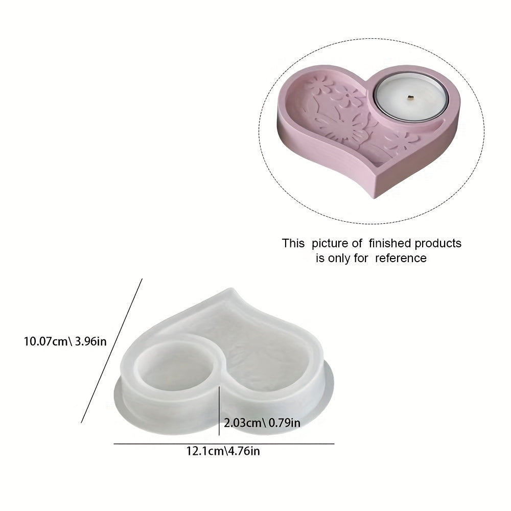 Reusable Silicone Candle Holder Mold - Heart/Flower/Butterfly Design, Durable & Easy-to-Clean, Perfect for Plaster/Resin/Concrete Casting, Tealight Holder Craft