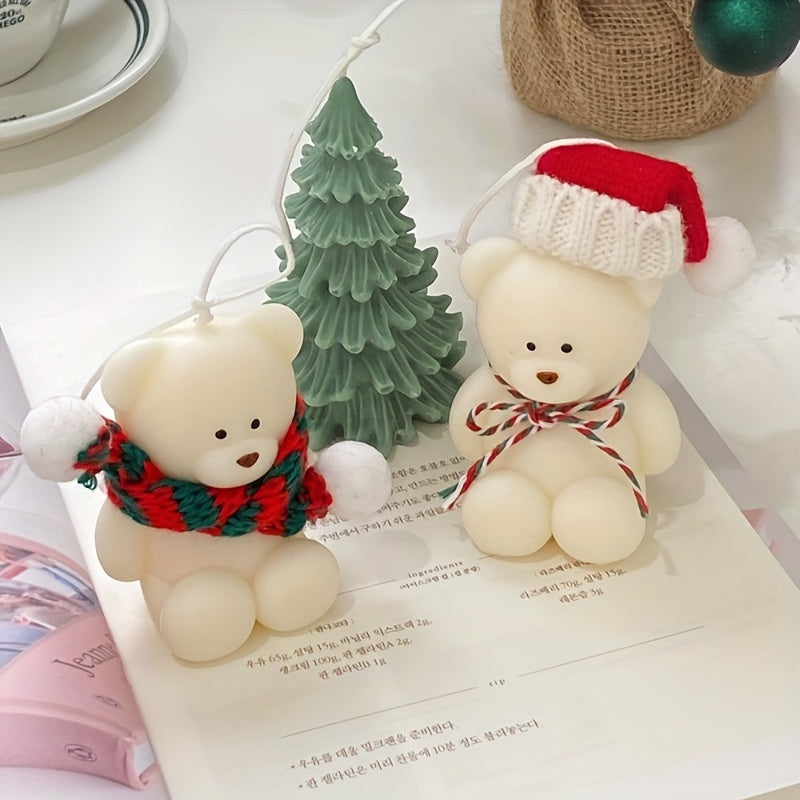 Adorable Bear-Scented Candle Molds, Bear Soap Molds, Silicone Molds for Candles, Home Decor Clay Molds, Resin Bear Cartoon Animal Molds