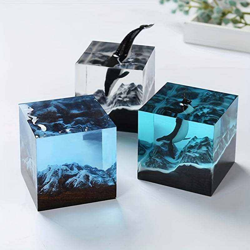5pcs Square Resin Mold Silicone Epoxy Resin Pouring Mold DIY Box Resin Silicone Set Mold Transparent Cube Silicone Mold For Resin Casting