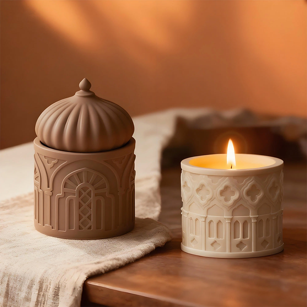 Silicone Mold for Candle Cups, Middle Eastern Incense Holder Jar Epoxy Resin Mold, Home Desktop Storage Decorative Drip Resin Mold