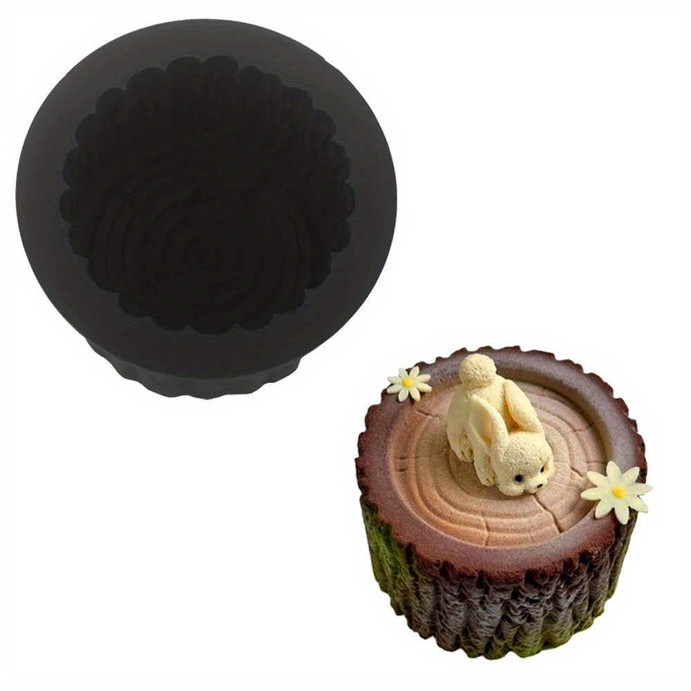 Creative Silicone Mousse Mold Shaped Like a Tree Stump - Easy to Release And Clean, Essential for Baking And Crafts, Suitable for Various Ingredients, Desserts, And Handmade Soaps