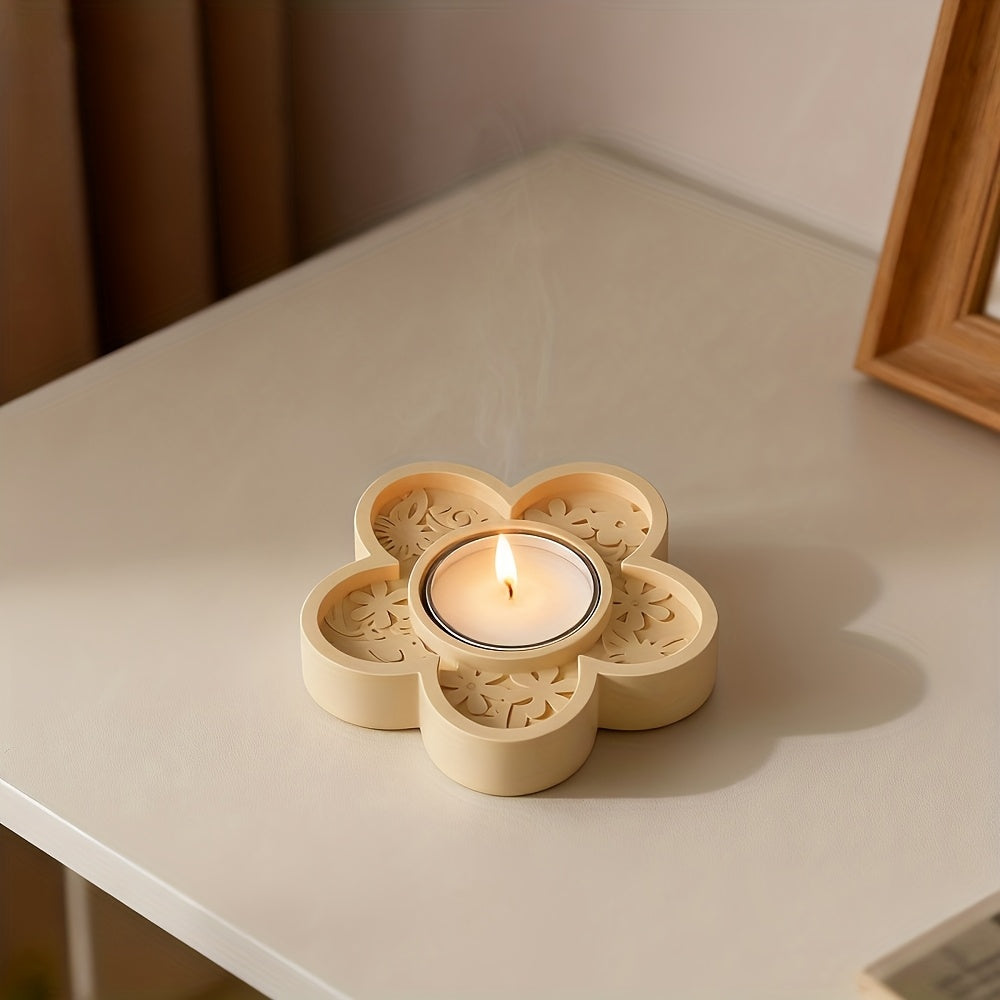 Reusable Silicone Candle Holder Mold - Heart/Flower/Butterfly Design, Durable & Easy-to-Clean, Perfect for Plaster/Resin/Concrete Casting, Tealight Holder Craft