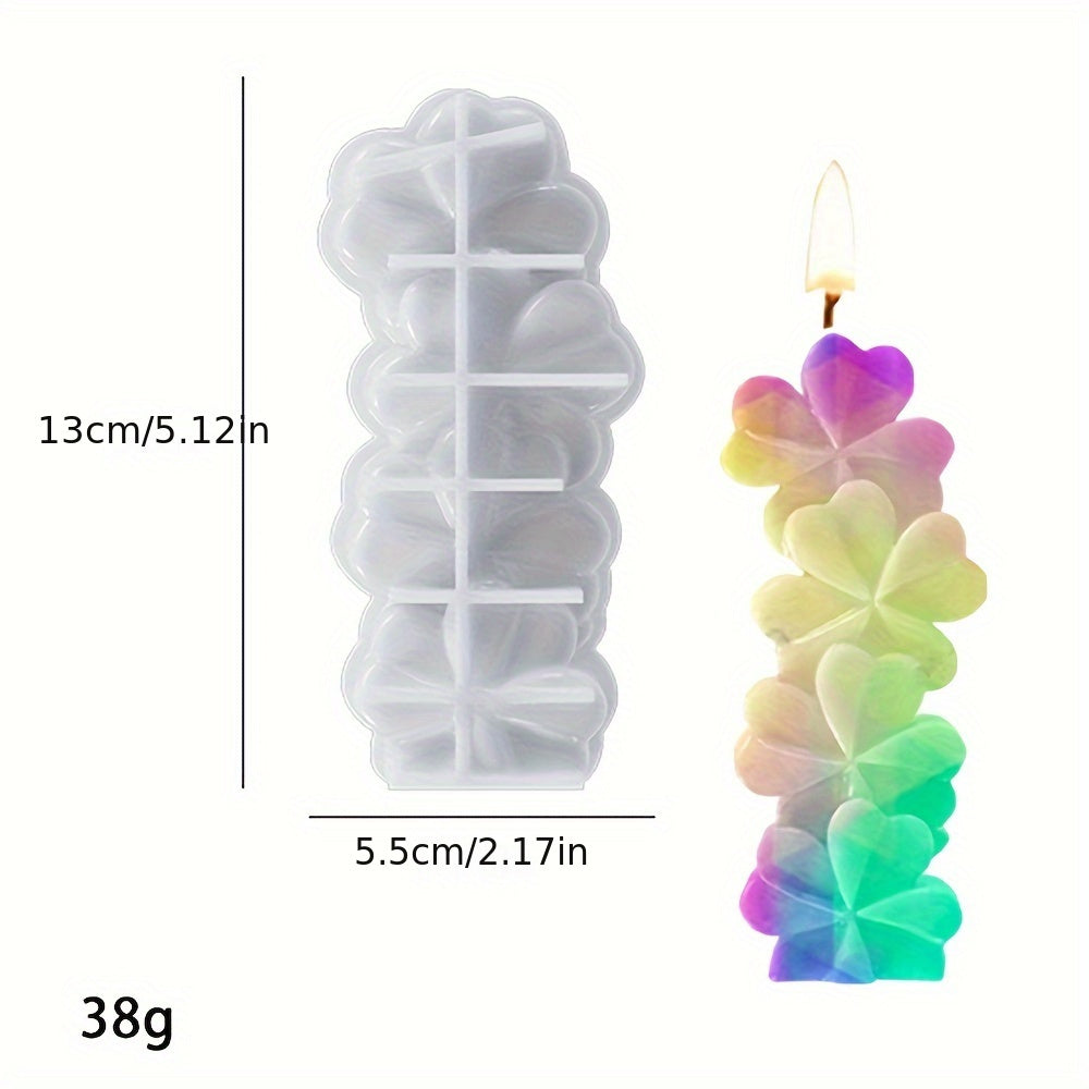 Heart-Shaped Silicone Candle Mold with Floral Accents