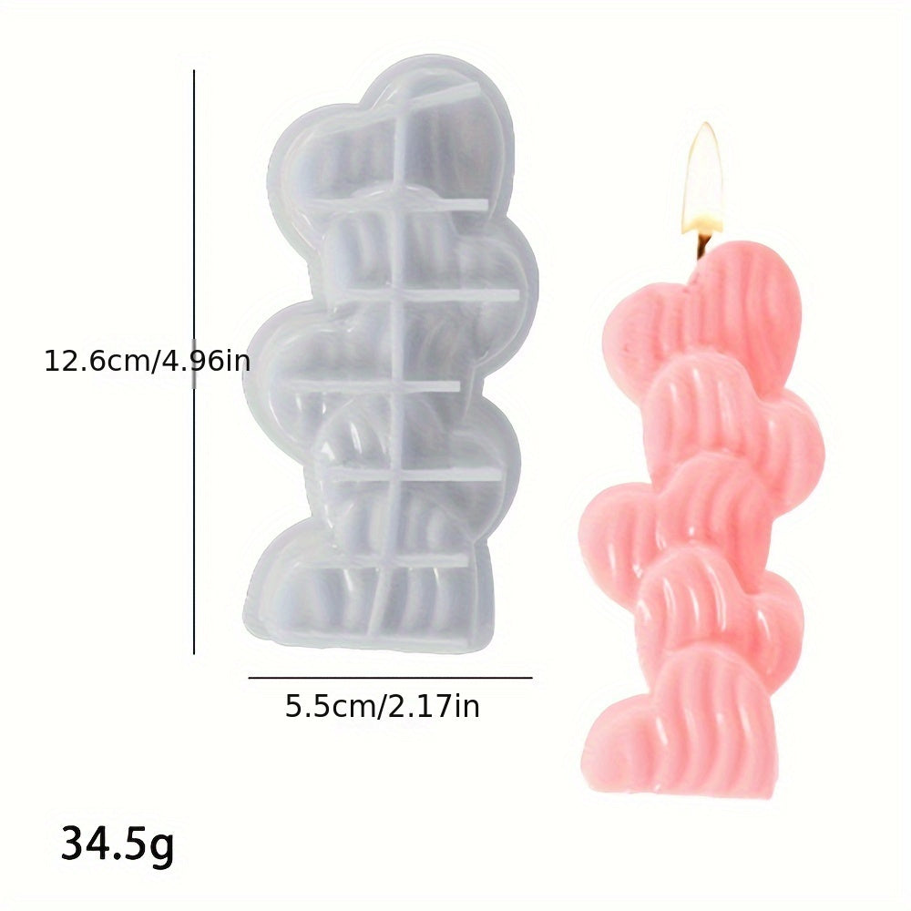 Heart-Shaped Silicone Candle Mold with Floral Accents