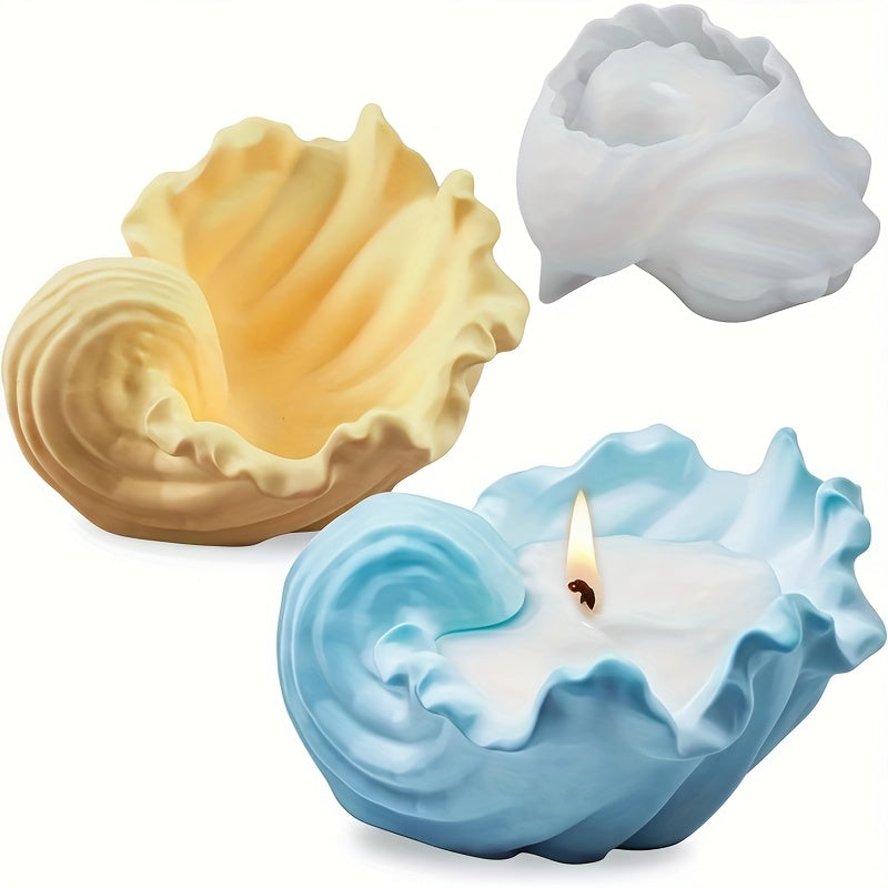 [Silicone Mold] Silicone Wave Shell Tray Mold | Bowl-Shaped Epoxy Resin Casting Mold, Suitable for DIY Jewelry Tray, Candle Holder, Candy Container Storage Crafts Gift