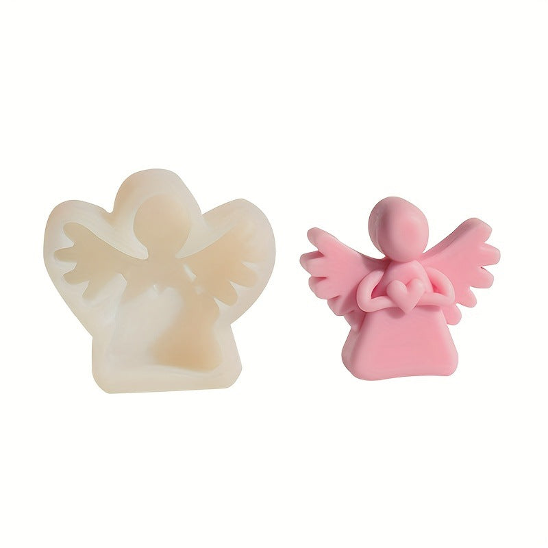 Wings Angel Hugs Love Silicone Candle Mold | Angel Girl Aromatherapy Candle Gypsum Ornament Character Craft Resin Soap Mold, Perfect as Wedding Anniversary Valentine'S Day Gift, Home Desktop Decoration, Silicone Material by LONTL