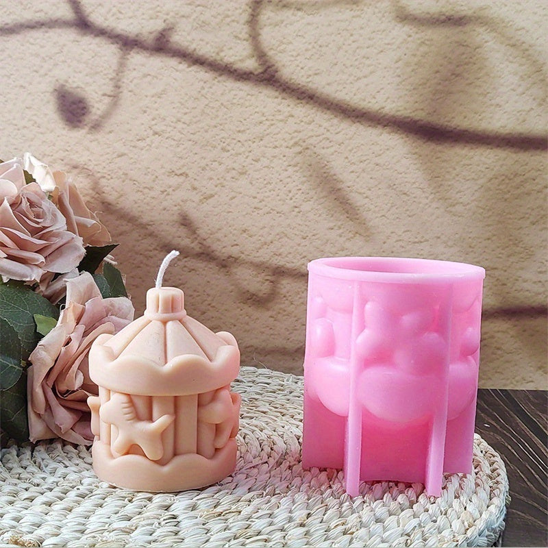 A Carousel Silicone Mold for Scented Candles, Resin Decorations, And Plaster