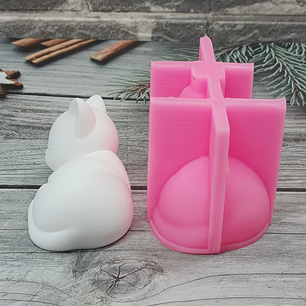 Resin Silicone Mold Cat | 3D Decorative Candle and Gypsum Silicone Mold for Home Decoration, Epoxy Resin, Irregular Shape