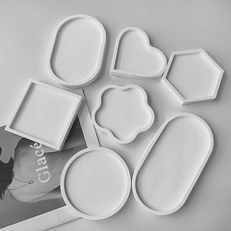 Silicone Resin Molds Set for DIY Craft, Assorted Irregular Shapes Crystal Epoxy Casting Molds for Coasters, Trays, Jewelry Making - Durable, Reusable, Non-Stick Silicone Material