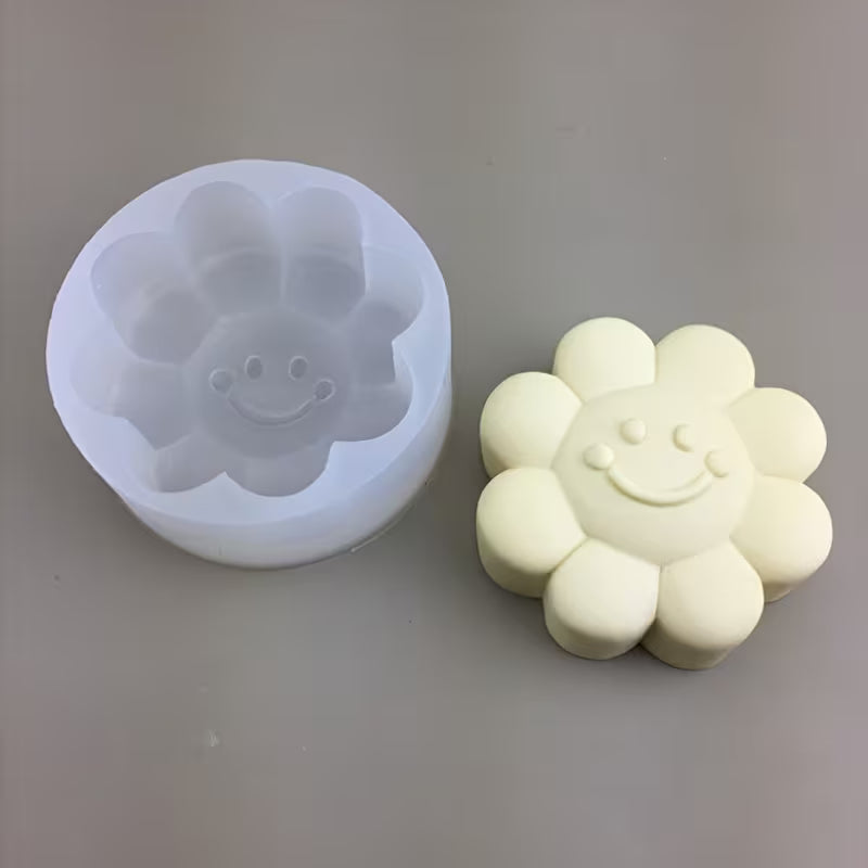 Joyful Sunflower Silicone Mold for Chocolates, Candies, Soap, or Candles - 7.4cm Diameter, 2.91in Height
