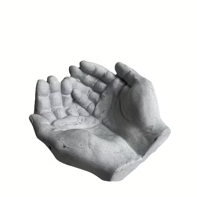 Hand Plaster Mold,Hand Shape Tray Clay Mold for Resin Casting,DIY Jewelry Storage Dish,Candle Holder, Succulent Pot,Hand Sculpture Ashtray Crafts Making