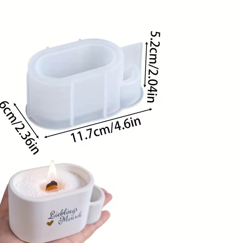 Candle Holder Mold Made of Resin, Suitable for Casting with Gypsum Clay And Silicone, Featuring an Oval Shape with a Match Hole for Storage, Also Usable As a Decorative Flower Pot Mold.
