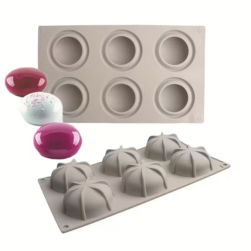 6pcs semi circular candle aromatherapy solid silicone mold is easy to clean, easy to demould, and reused