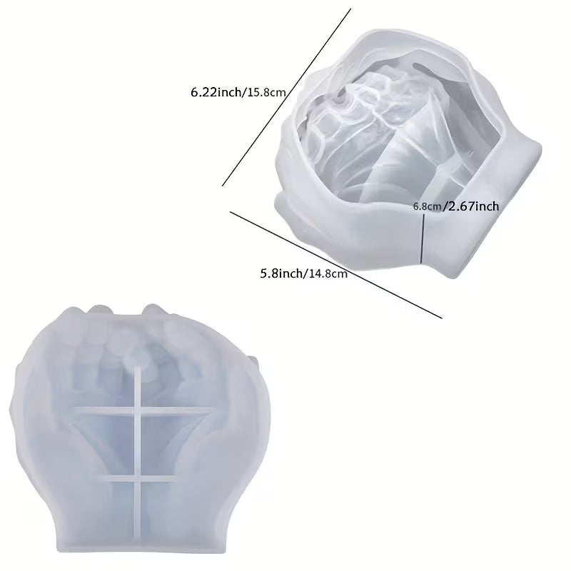 Hand Plaster Mold,Hand Shape Tray Clay Mold for Resin Casting,DIY Jewelry Storage Dish,Candle Holder, Succulent Pot,Hand Sculpture Ashtray Crafts Making