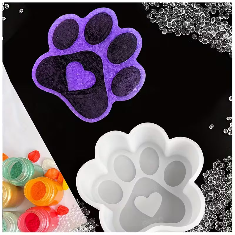 1pc Dog Paw Style Freshie Mold, Full Silicone Car Freshie Mold, For DIY Making Aroma Bead Soap Candle