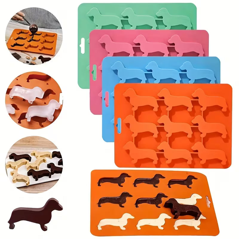 Versatile Dachshund-Shaped Silicone Mold for Ice, Candy, and Chocolates - Perfect for Parties, Easy Cleanup, Kitchen Must-Have