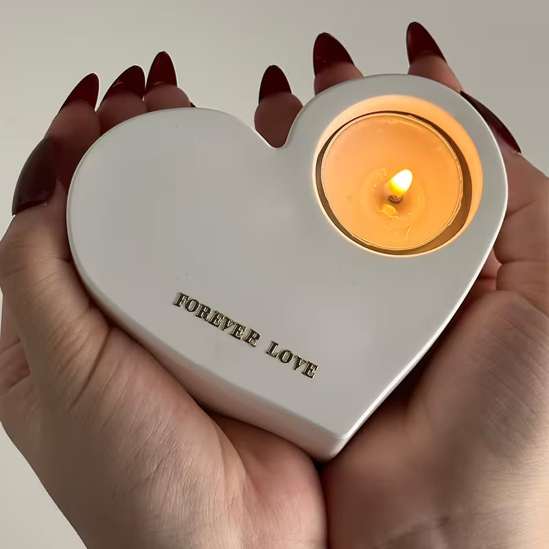 Heart-Shaped Silicone Candle Holder Mold - DIY Craft Tool for Valentine's Day, Romantic Ambiance Accessory