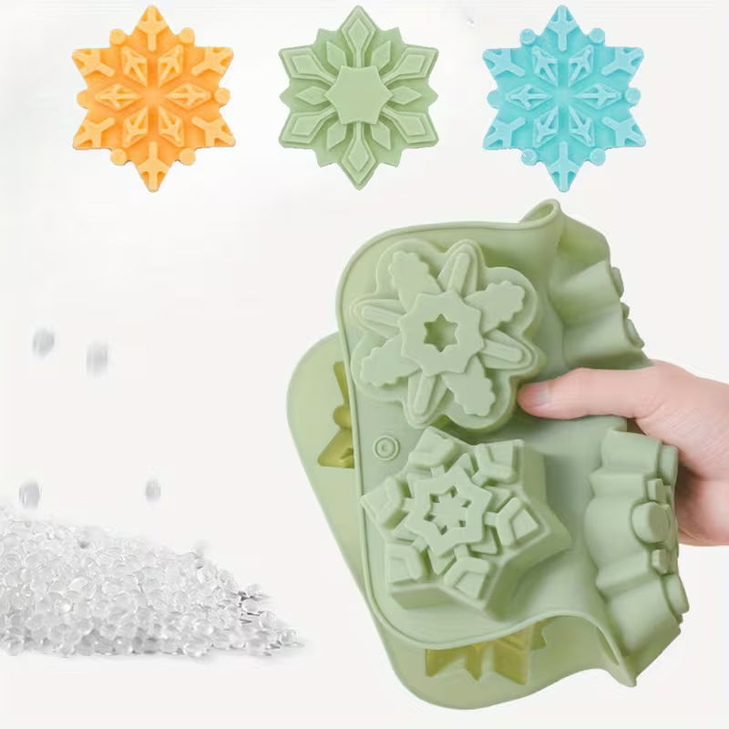 Silicone Mold for Candles Featuring a 6-Cavity Snowflake Design with Flower Petals, Perfect for Projects Using Gypsum Or Resin
