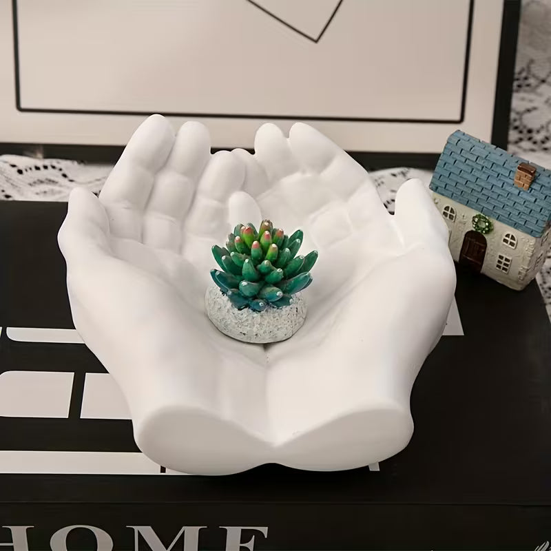 Hand Plaster Mold,Hand Shape Tray Clay Mold for Resin Casting,DIY Jewelry Storage Dish,Candle Holder, Succulent Pot,Hand Sculpture Ashtray Crafts Making