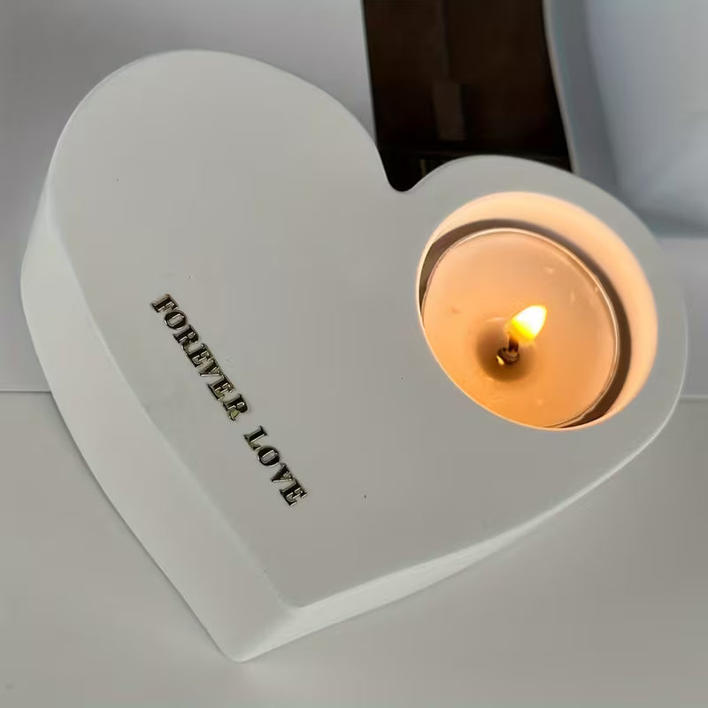 Heart-Shaped Silicone Candle Holder Mold - DIY Craft Tool for Valentine's Day, Romantic Ambiance Accessory