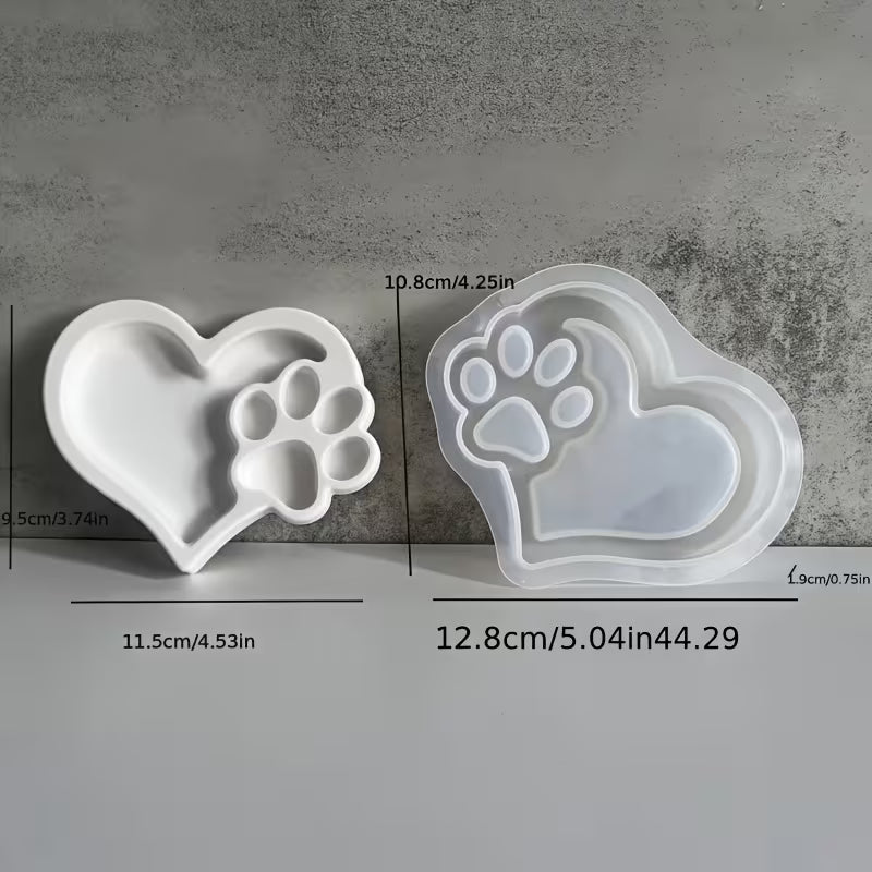 Cat Paw Silicone Mold - Ideal for DIY Jewelry Trays, Candle Holders, and Decorative Storage Plates, Durable and Heat-Resistant, Cat Lover Gift|Playful Design|Durable Silicone