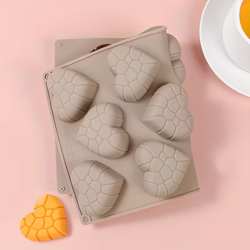 1pc Silicone Molds with 12 Connected Hearts - Cracked Heart Design, for Soap, Candle, Resin, Plaster, Clay - Reusable, Easy Release