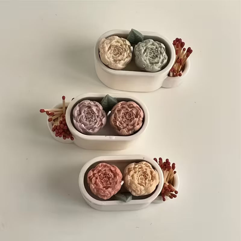Candle Holder Mold Made of Resin, Suitable for Casting with Gypsum Clay And Silicone, Featuring an Oval Shape with a Match Hole for Storage, Also Usable As a Decorative Flower Pot Mold.